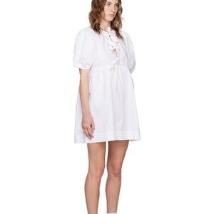 GANNI White Tie String Minidress